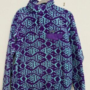 Patagonia Snap T Synchilla Womens Ikat Big Fish medium Purple
